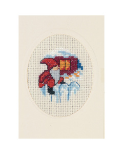 Permin 17-8239 Borduurpakket kerstkaart Elf hek 9x13 cm - STUK