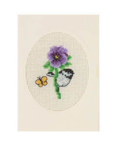 Permin 17-9103 Wenskaart Flower stiefmoeder 9x13 cm - STUK