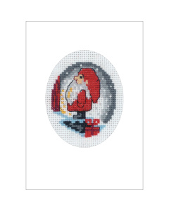 Permin 17-9285 Borduurpakket kerstkaart Elf op trappen 9x13 cm - STUK