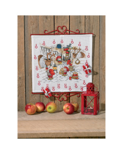 Permin 34-0218 Borduurpakket Adventskalender Kersttafel 40x38cm - STUK