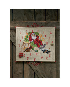 Permin 34-1221 Borduurpakket adventskalender Kerstman 58x52 cm - STUK