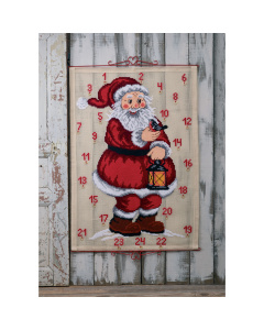 Permin 34-1224 Borduurpakket adventskalender Kerstman 80x115 cm - STUK