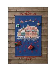 Permin 34-1604 Borduurpakket adventskalender Kerst in de stad - STUK