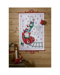Permin 34-1605 Borduurpakket adventskalender Rollercoaster 38x56 cm - STUK