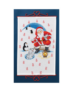 Permin 34-3282 Kerstman en pinguins 40x60cm - STUK