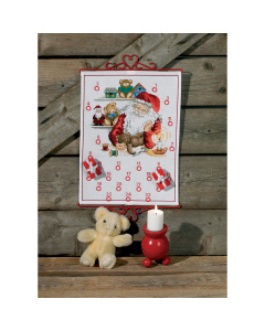 Permin 34-8266 Borduurpakket adventskalender Kerstman winkel - STUK