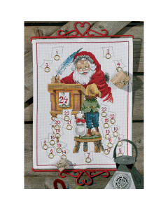 Permin 34-8267 Borduurpakket adventskalender Kerstman 32x43 cm - STUK