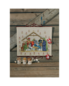 Permin 34-8281 Borduurpakket adventskalender kind Jezus 45x38 cm - STUK
