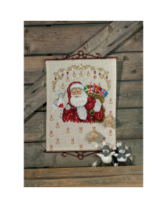 Permin 34-8283 Borduurpakket adventskalender Kerstman 40x52 cm - STUK