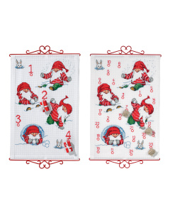 Permin 34-8638 Borduurpakket adventskalender Elven spelen 40x60 cm - STUK