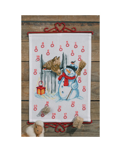 Permin 34-9223 Borduurpakket adventskalender Sneeuwpop & Paard - STUK