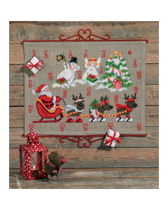 Permin 34-9224 Borduurpakket adventskalender Rendier & snowman - STUK