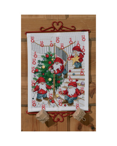 Permin 34-9520 Borduurpakket adventskalender Elf decoreren 30x39 cm - STUK