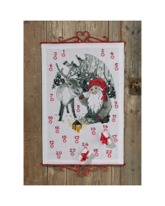 Permin 34-9655 Borduurpakket adventskalender Elf en rendieren 40x60 cm - STUK