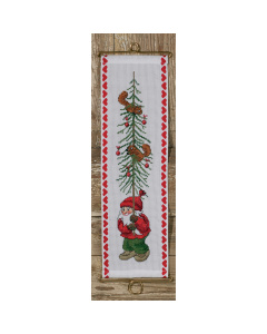 Permin 36-9648 Borduurpakket Elf met boom 12x39 cm - STUK