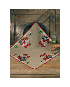 Permin 45-9239 Borduurpakket Kerstman en - vrouw 123x123 cm - STUK