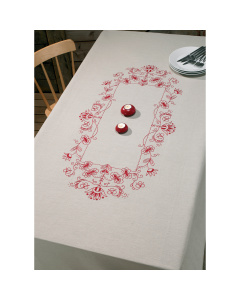 Permin 58-8636 Borduurpakket voorbedrukt klassiek rood 140x230 cm - STUK