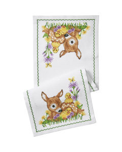 Permin 60-0567 Borduurpakket Hert en eendjes 60x24cm - STUK