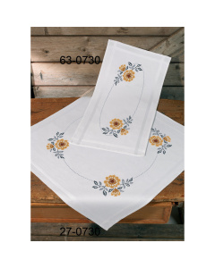 Permin 63-0730 Borduurpakket voorbedrukt Bloemen 40x80 cm - STUK