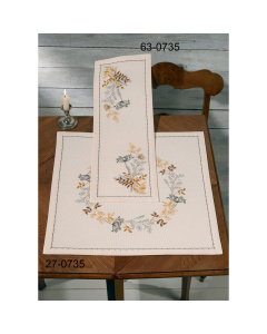 Permin 63-0735 Borduurpakket tafelloper Herfst kleuren 23x66 cm - STUK