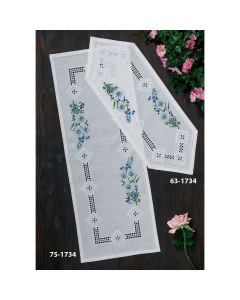 Permin 631734 Borduurpakket Hardanger met bloemen 30x83cm - STUK