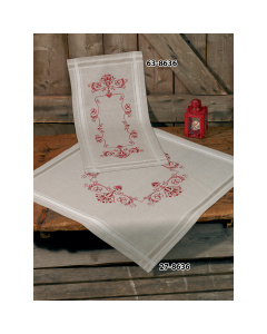 Permin 63-8636 Borduurpakket voorbedrukt klassieke rode 40x80 cm - STUK
