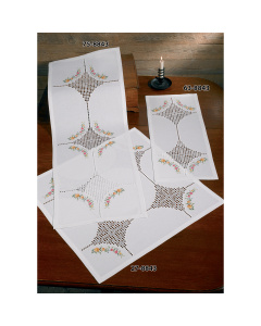 Permin 63-8843 Borduurpakket Hardanger m / bloemen 23x67 cm - STUK