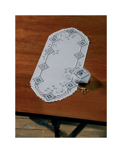 Permin 63-9792 Borduurpakket Hardanger grijs 29x67 cm - STUK