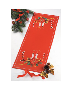 Permin 68-1210 Borduurpakket tafelloper Vogelmelk 35x91 cm - STUK