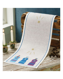 Permin 68-4520 De drie wijzen blauw 32x90cm - STUK
