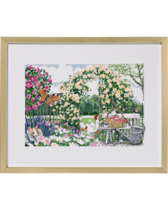 Permin 90-1520 Borduurpakket Bloementuin 50x40cm - STUK