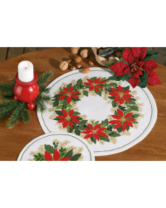 Permin 95-3861 Borduurpakket tafelkleed Kerst sterren - STUK