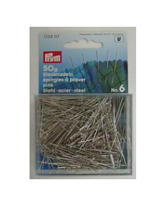 Prym 024117 Spelden staal gehard No. 6 EF 0,60 x 30 mm zilverkleurig - Kaart