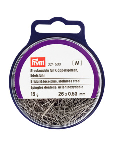 Prym 024500 Kantklosspelden edelstaal 0,53 x 26 mm zilverkleurig - Kaart