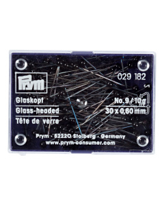 Prym 029182 Glaskopspelden zilverkleurig 0,60 x 30 mm zwart - Doos