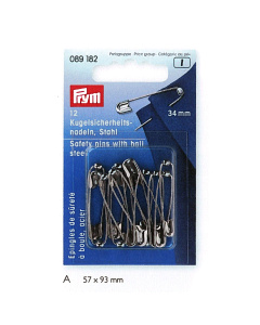 Prym 089182 Veiligheidsspelden met kogel staal No. 1 zilverkleurig 34 mm - Kaart