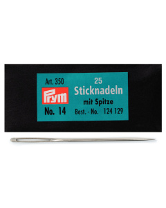 Prym 124129 Borduurnaalden met punt staal No.14 zilverkleurig 1,90 x 60 mm - Brief