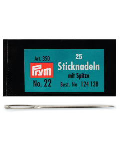 Prym 124138 Borduurnaalden met punt staal No.22 zilverkleurig 0,90 x 40 mm - Brief