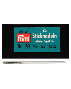 Prym 124167 Borduurnaalden zonder punt staal No.20 zilverkleurig 1,00x43mm - Brief