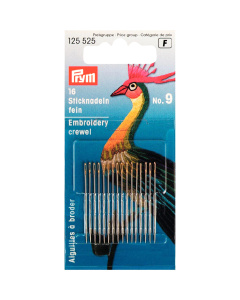 Prym 125525 Crewelnaalden fijn staal No. 9 0,60 x 35 mm - Kaart