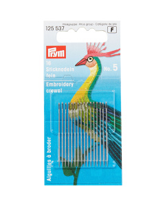 Prym 125537 Crewelnaalden fijn staal No. 5 0,80 x 41 mm - Kaart