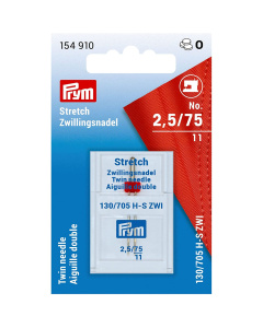 Prym 154910 Tweelingnaaimachinenaalden Sys. 130/705H-S STRETCH 75/2,5 - Kaart