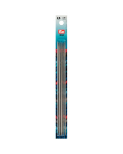 Prym 191488 Kousen- en handschoenbreinaalden ALU 20 cm 2,50 mm grijs - Kaart