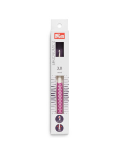 Prym 218483 Wolhaaknaald KST ergonomisch 3,0 mm 16 cm fuchsia - Kaart