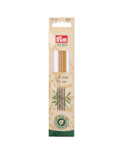 Prym 222201 Kousenbreinaalden Bamboe 15cm 2.5mm - Kaart
