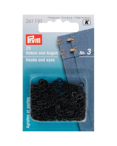 Prym 261191 Haken en ogen ijzer 3 zwart - Kaart