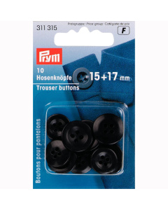 Prym 311315 Knopen voor pantalons 15 + 17 mm zwart - Kaart