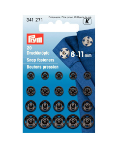 Prym 341271 Aannaaidrukknopen MS 6-11 mm ass. zwart - Kaart