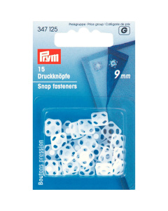 Prym 347125 Aannaaidrukknopen KST vierkant 9 mm wit - Kaart