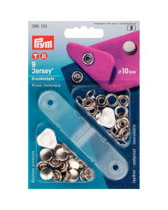 Prym 390120 Naaivrije drukknopen JERSEY MS gladde kap 10 mm zilverkleurig - Kaart